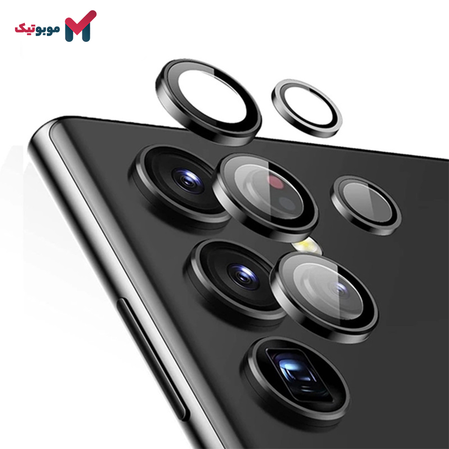 گلس محافظ لنز دوربین 3D مدل رینگی برای گوشی سامسونگ Galaxy S22 Ultra