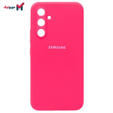 قاب سیلیکونی سرخابی Galaxy A55 نرم و خوشدست با لایه مخمل