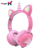 هدفون بلوتوثی عروسکی یونیکورن ME-17 رنگ صورتی مخصوص کودکان