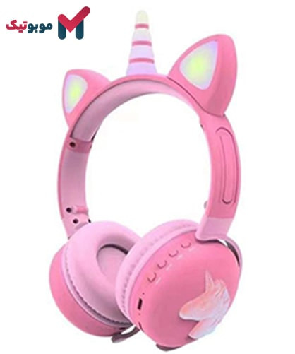 هدفون بلوتوثی عروسکی یونیکورن ME-17 رنگ صورتی مخصوص کودکان