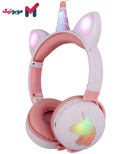 هدفون بلوتوثی فانتزی یونیکورن ME-17 رنگ سفید با نور LED
