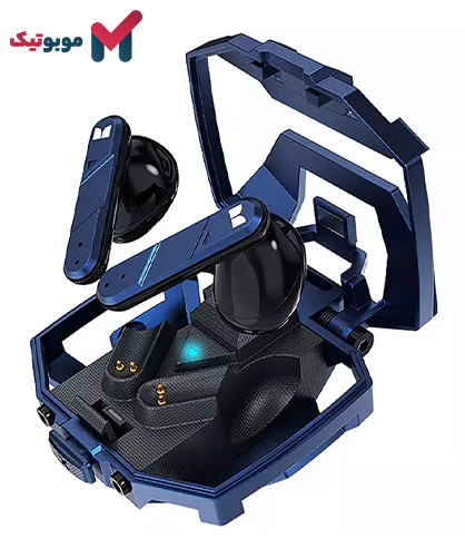 هندزفری بلوتوث مانستر XKT09 رنگ سرمهای با جزئیات فلزی