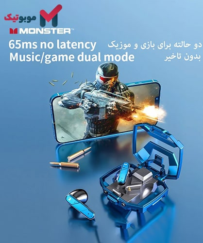 هندزفری بلوتوث مانستر XKT09 با دو حالت پخش صدای بهینه شده برای موزیک و بازی