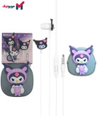 نمای نزدیک هندزفری سیمی کورومی با جزئیات فانتزی و سیم اتصال