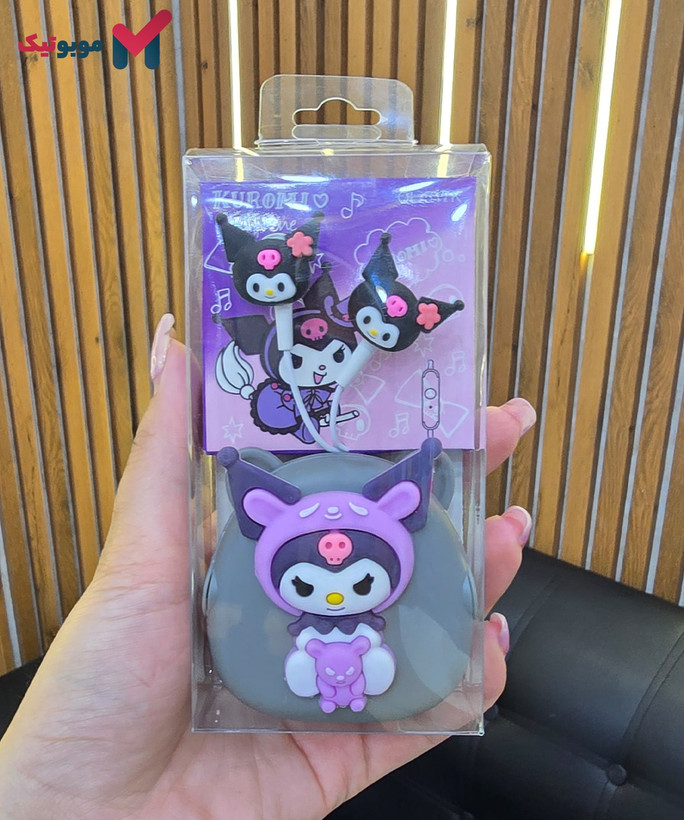 هندزفری سیمی فانتزی کورومی به همراه کیس محافظ در بستهبندی