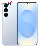 گوشی سامسونگ Galaxy S25 Plus، رنگ آبی یخی درخشان، نمایی از پشت و جلو