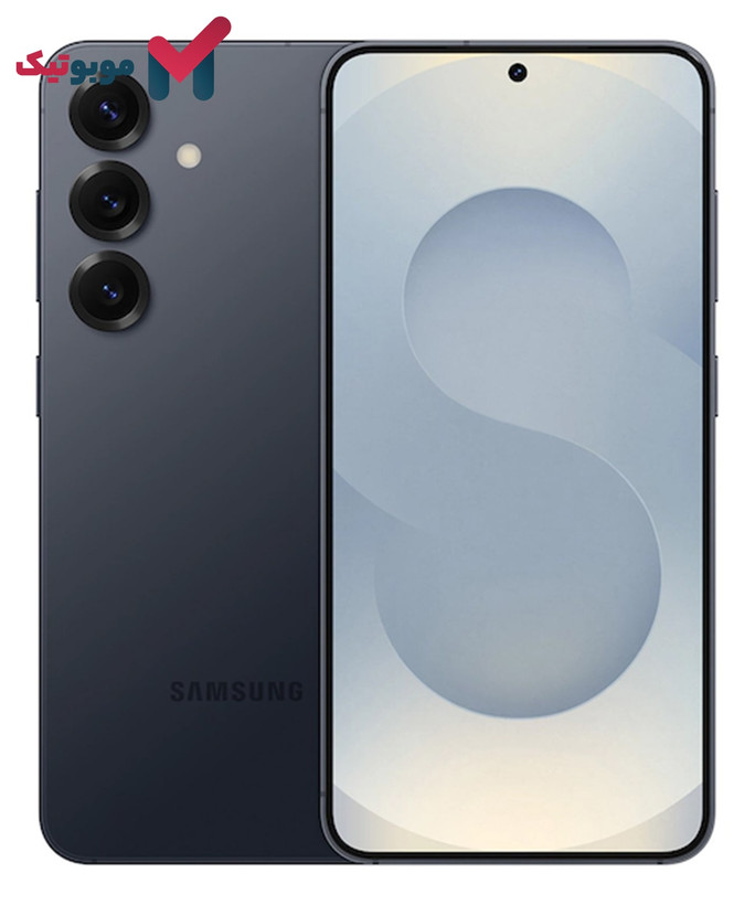 گوشی موبایل S25+ به رنگ مشکی، نمایشگر AMOLED و دوربینهای پشت گوشی