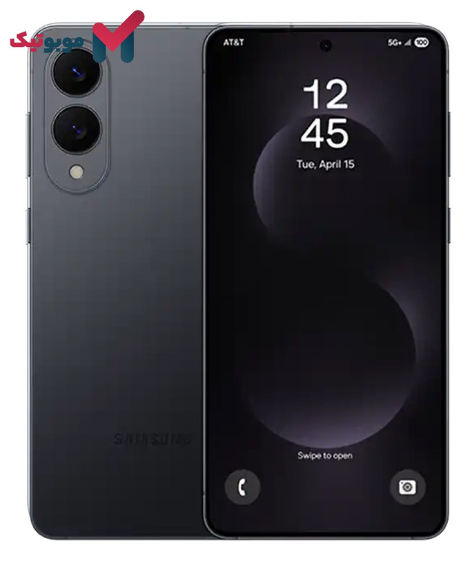 گوشی موبایل Samsung S25 Edge به رنگ تیتانیوم مشکی جت، با نمایش عمیق رنگ و طراحی چشمنواز