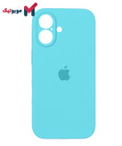 قاب سیلیکونی محافظ لنزدار آیفون 16 رنگ سبز آبی (Mint Green)