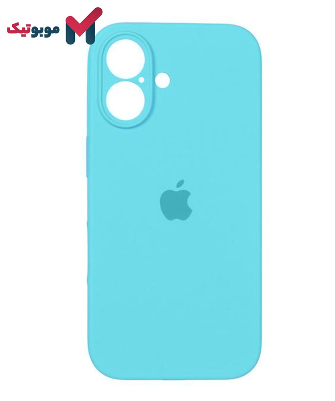 قاب سیلیکونی محافظ لنزدار آیفون 16 رنگ سبز آبی (Mint Green)