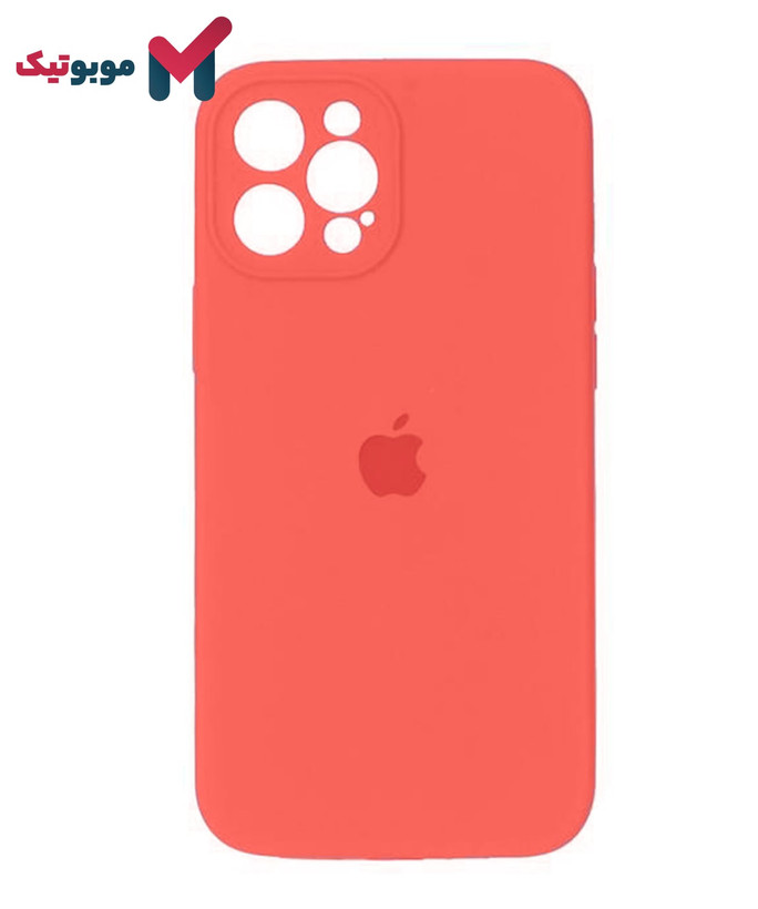 قاب سیلیکونی محافظ لنزدار iPhone 15 Pro Max رنگ مرجانی