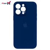 قاب سیلیکونی محافظ لنزدار iPhone 15 Pro Max رنگ سرمهای