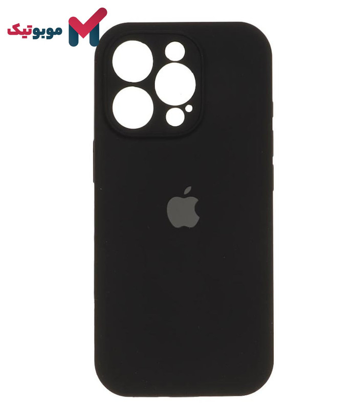 قاب سیلیکونی محافظ لنزدار iPhone 15 Pro Max رنگ مشکی