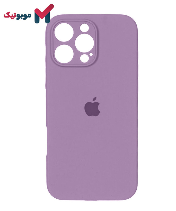 قاب سیلیکونی محافظ لنزدار لوندر خاکستری آیفون 15 پرو