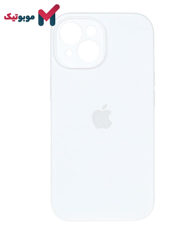 قاب سیلیکونی سفید محافظ لنزدار آیفون 15