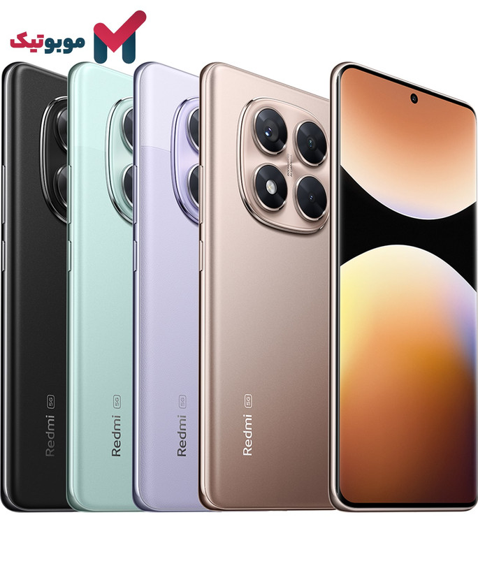 گوشی Redmi Note 14 Pro 5G در چهار رنگ مختلف کنار هم