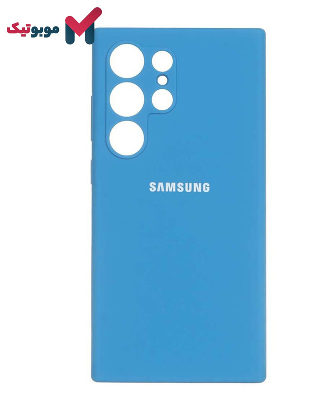 قاب سیلیکونی آبی محافظ لنزدار Galaxy S24 Ultra
