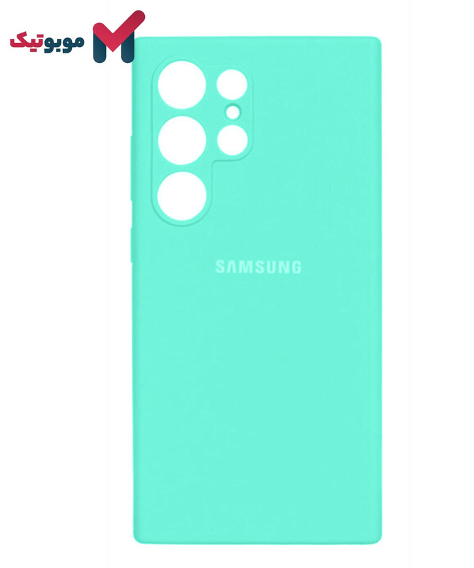 قاب سیلیکونی سبز پاستیلی محافظ لنزدار Galaxy S24 Ultra