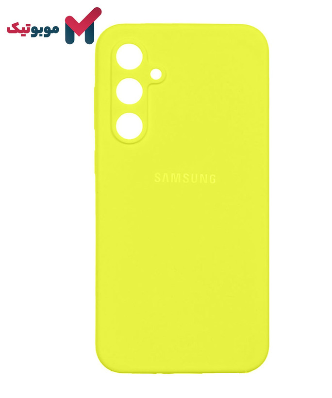 قاب سیلیکونی زرد محافظ لنزدار سامسونگ Galaxy S23 FE