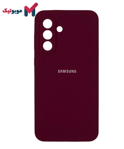 قاب سیلیکونی زرشکی محافظ لنزدار گوشی Galaxy A56