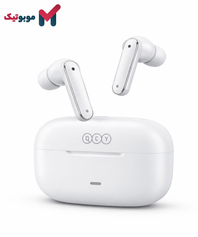 هندزفری QCY T13 Pro سفید با کیس شارژ USB-C و ۴ میکروفون حذف نویز