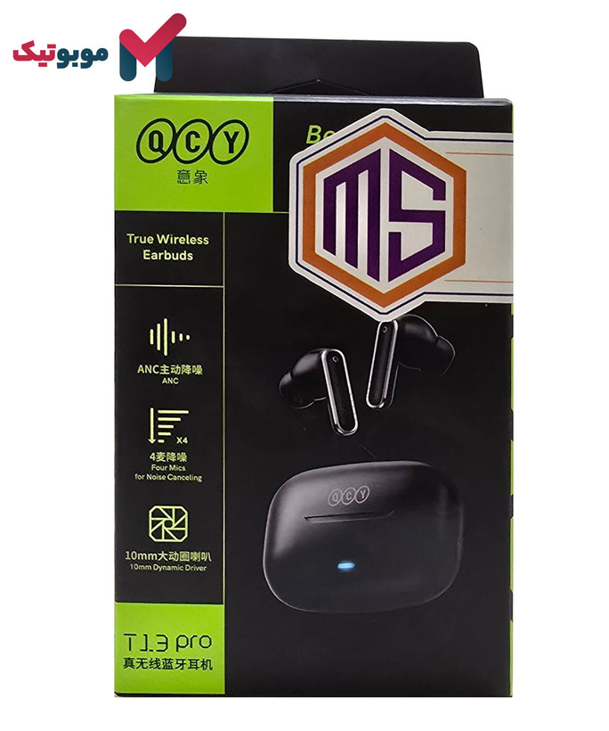 جعبه اصلی هندزفری QCY T13 Pro با گارانتی معتبر و لوازم جانبی کامل