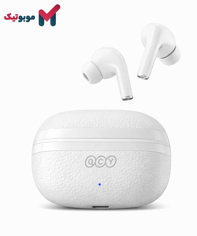 هندزفری QCY T13 New سفید – طراحی شیک و باتری ۴۰ ساعته با حذف نویز تماس