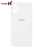 قاب سیلیکونی سفید Galaxy A06 با محافظ لنز یکپارچه و پوشش مخملی داخلی