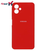 قاب سیلیکونی قرمز Galaxy A06 ضد اثر انگشت و پاکنی با محافظ لنز کامل