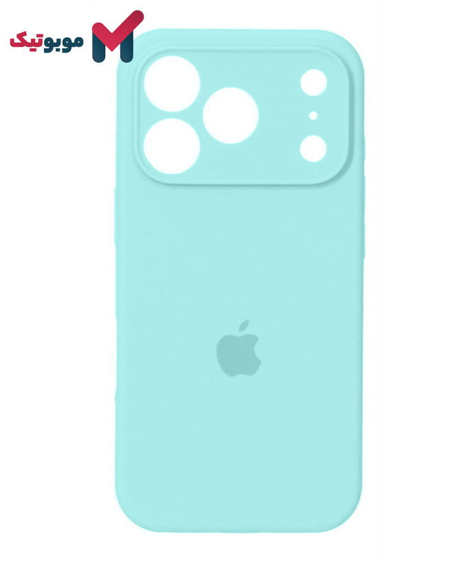 قاب سیلیکونی سبزابی iPhone 17 Pro Max (Teal – Turquoise – فیروزهای – نعنایی – Mint) با محافظ لنز اختصاصی