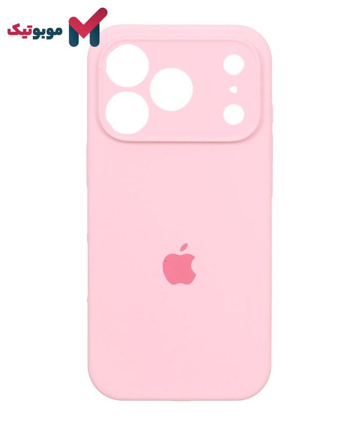 قاب سیلیکونی صورتی پاستیلی iPhone 17 Pro Max (Pastel Pink – Light Pink – فلامینگو – تافی) با خاصیت پاکنی