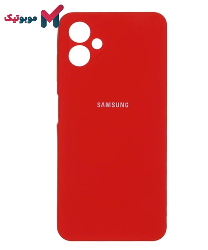 قاب سیلیکونی قرمز Galaxy A06 ضد اثر انگشت و پاکنی با محافظ لنز کامل