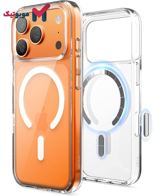 قاب بلکین SheerForce روی iPhone 17 Pro Max با نمایش حلقه مگسیف پشت قاب