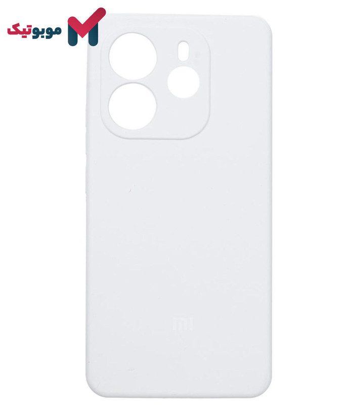قاب سیلیکونی Redmi Note 14 4G رنگ سفید یخچالی استخوانی محافظ لنزدار