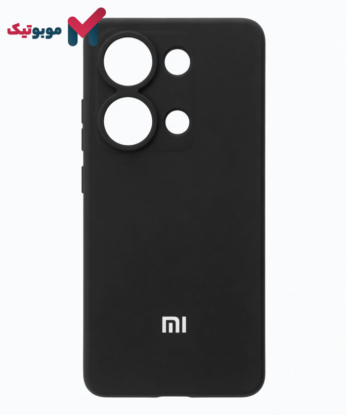 قاب سیلیکونی محافظ لنزدار Redmi Note 13 Pro 4G رنگ مشکی مات پاککنی