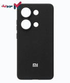 قاب سیلیکونی محافظ لنزدار Redmi Note 14S رنگ مشکی مات پاککنی