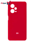 قاب سیلیکونی محافظ لنزدار Redmi Note 12 Pro 5G رنگ قرمز آلبالویی رز یاقوتی