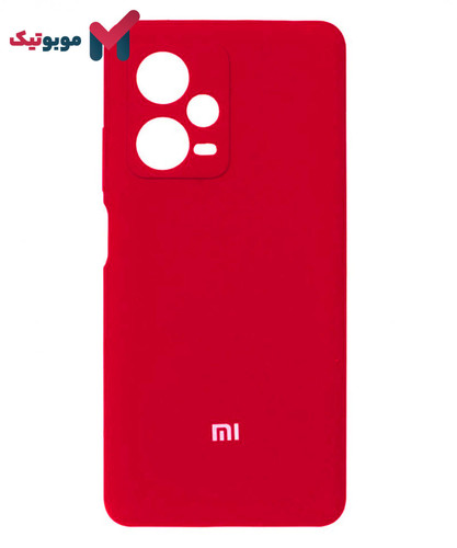 قاب سیلیکونی محافظ لنزدار Redmi Note 12 Pro 5G رنگ قرمز آلبالویی رز یاقوتی